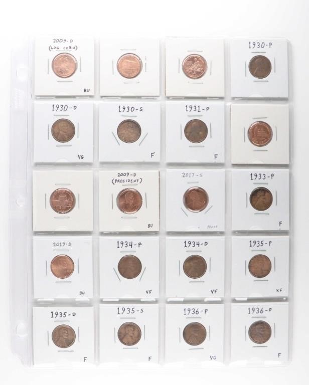 (20) x COLLECTIBLE COINS ON PAGE