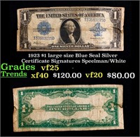 1923 $1 large size Blue Seal Silver Certificate Gr