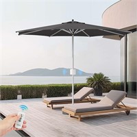 9 FT BLUU Auto Aluminum Patio Umbrella  Grey