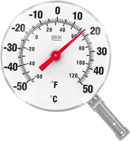 BIOS Weather 6" Dial Thermometer, Black & White