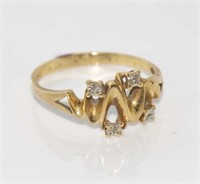 9ct yellow gold and diamond ring