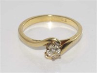 9ct gold and diamond solitaire ring