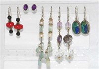 Five various pairs of earrings