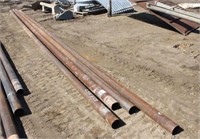 (4) Steel Pipes, 4"ID x Approx 30ft-10" - Unused