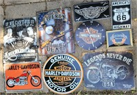 9 ct. Signs" Harley Davidson, 3 Stooges, Route 66