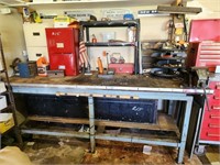 8 ft. Tool Bench w/ 8" Vise & Contents