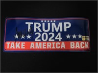 DONALD TRUMP SIGNED CAMPAIGN STICKER COA