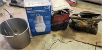 Mercury Vapor Light, Bucket, Tool Bags