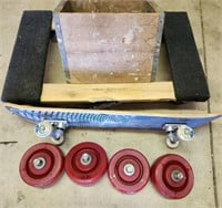 Detroit Dairy Wood Crate, Wheels, Skateboard, etc