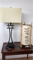 2 Asian contemporary lamps, tallest is 33 “ with