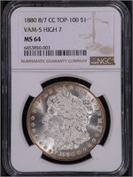 1880-CC 8/7 $1 Morgan Dollar NGC MS 64 VAM5 High 7