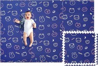 POSIKEDE Animal Foam Play Mat  4x6FT  Blue