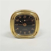 Tiffany & Co. travel alarm clock with leather case