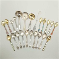 23 pieces of assorted sterling silver flatware