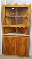 Corner display cabinet, with glass sliding doors,