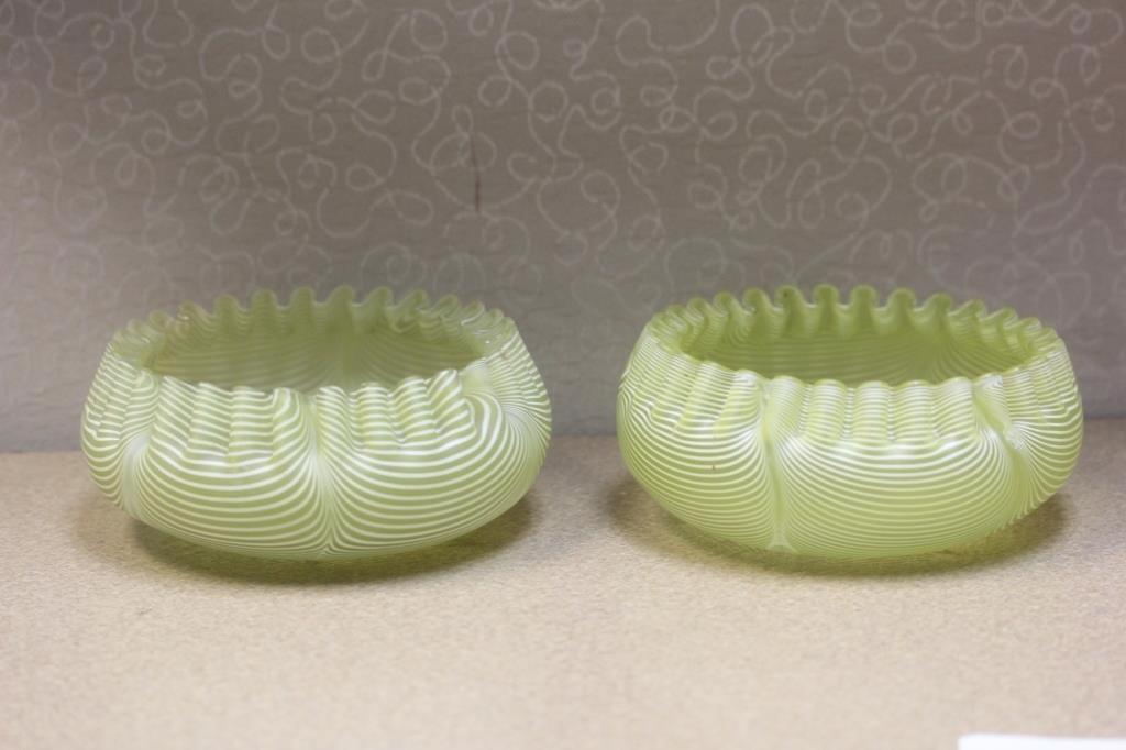 Pair of Fnail Glass Fairy Lamp Bases