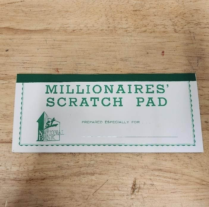 Millionaires' Scratch Pad - Consecutive $1 Bills