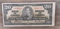 1937 Twenty Dollar Bill PRE K/E Good Condition