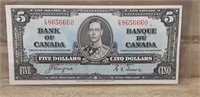 1937 Five Dollar Bill Pre C/S Near mint