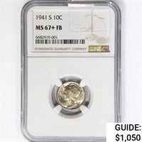 1941-S Mercury Silver Dime NGC MS67+ FB