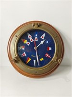 1970's Taiwan SKP Quartz Nautical Flags Clock U15B