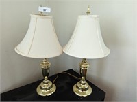 Pair of Matching Brass Tone Table Lamps