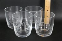 Set of 4 Etched Glasses with initials "M"