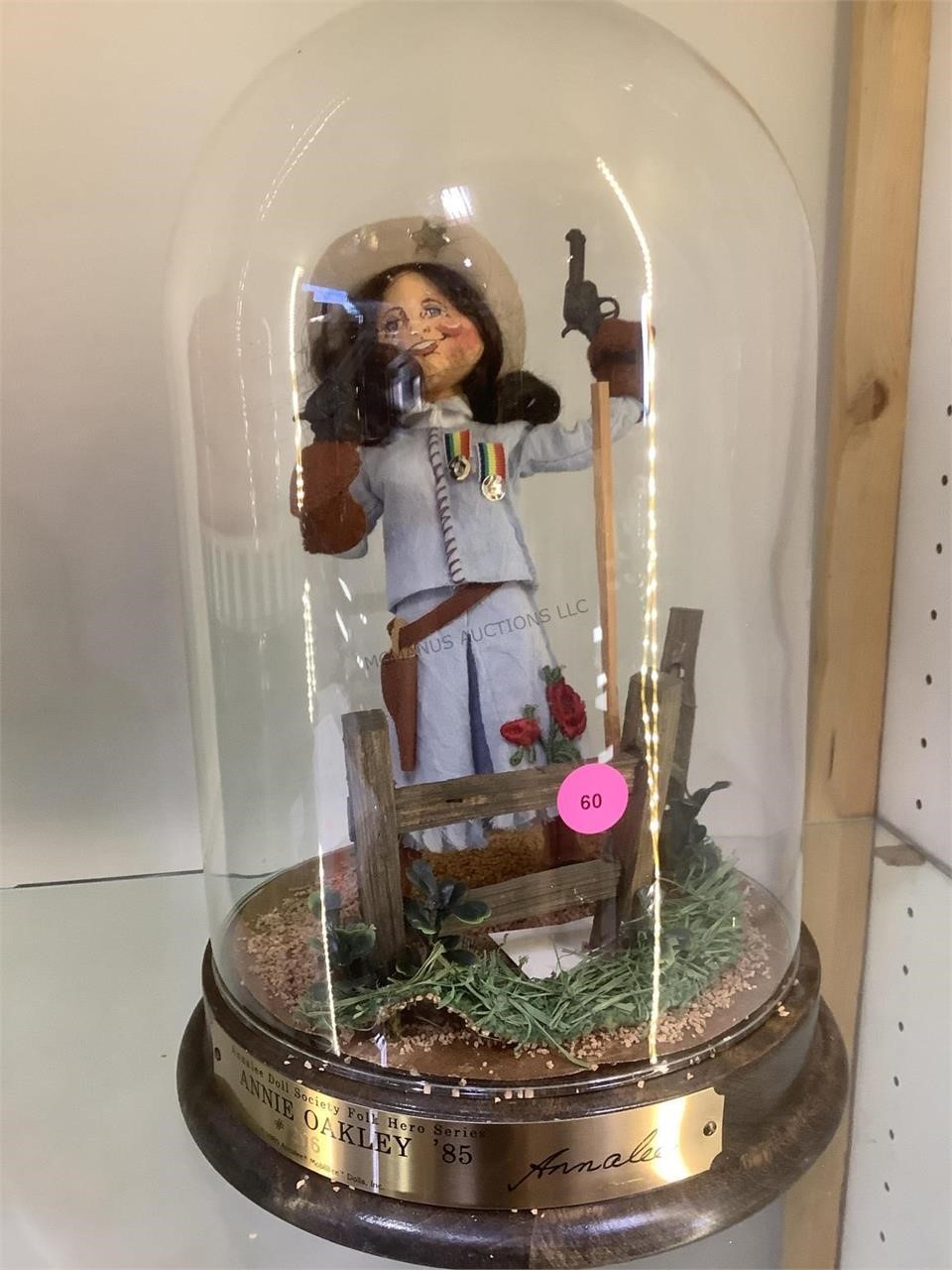 Annalee doll, 1985, Annie Oakley ,in a glass | McManus Auctions