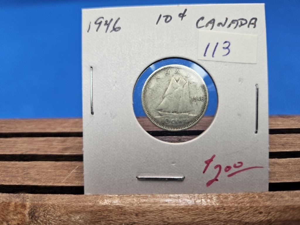 1-1946 SILVER TEN CENT COIN
