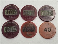 6 Vintage Bakelite Foreign Casino Chips