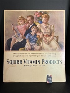 Squibb Vitamin Products Advertising Board...