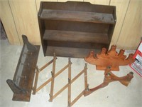 Wooden Shelves and Candle Holders, Largest