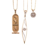 A Trio of Lady's Necklaces in 14K & 10K Gold