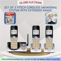 SET OF 3 VTECH CORDLESS ANSWERING SYSTEM