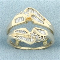 Baguette and Round Diamond Ring Jacket Enhancer in