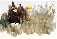 Lot of Antique Glass Jars Bottles Insulators