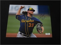 CORBIN BURNES SIGNED 8X10 PHOTO BREWERS COA