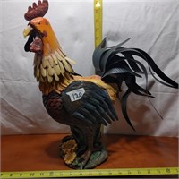 LARGE METAL BOBBLE HEAD ROOSTER HEAD ROTATES
