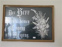 German Sign and Cross Stitch Wall Art