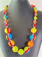 22" Vintage Wild Whacky Glass Necklace 117 Gr
