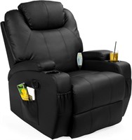 Swivel Massage Reclining Chair, Black