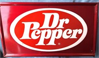 VINTAGE DR PEPPER METAL STORE DISPLAY SIGN 23X13"