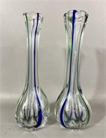 Pair of Murano Glass Art Glass Vases