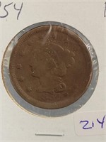 1854 LARGE CENT