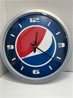 Plastic 12" PEPSI Wall Clock - Tested and Working
