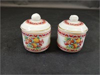 Set of Two Germaine Monteil Ceramic Candleholders