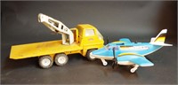 Tonka Flat Bed Wrecker Truck & Tonka Airplane