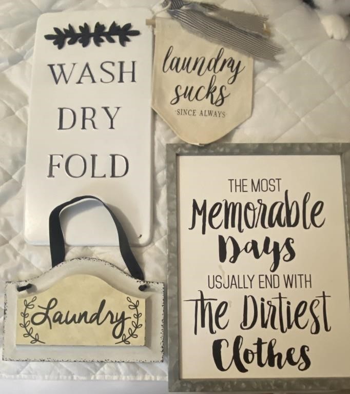 4 LAUNDRY PRINT DECOR