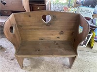 Wooden Bench (Solid Back)