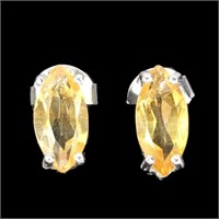 Marquise Yellow Citrine 10x5mm Gemstone 925 Sterli